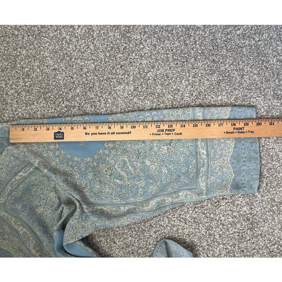 Rose + Olive Blouse Floral Blue Green Boho Lightweight Flowy Pastel Office 2X - Picture 12 of 12